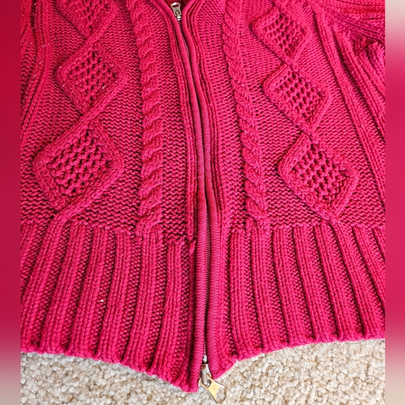 St. John's Bay | Sweater | Jacket | Petite XL | | Pink | Acrylic | Vintage | Zip - Picture 2 of 4